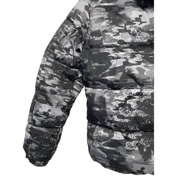 Zero xposur Boys XL Camo Heavy Puffer Jacket Fleece Hood Full Zip Black Gray - Picture 14 of 16